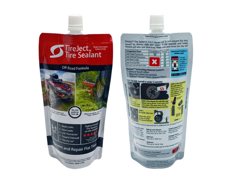 TireJect Lawn Mower Tire Sealant Kit with Sealant Injector - 5-in-1 Flat Tire Repair & Flat Tire Protection for punctures  Slow Bead leaks  Minor Dry Rot Caused by Nails  Thorns  Screws  Antlers - Image 4
